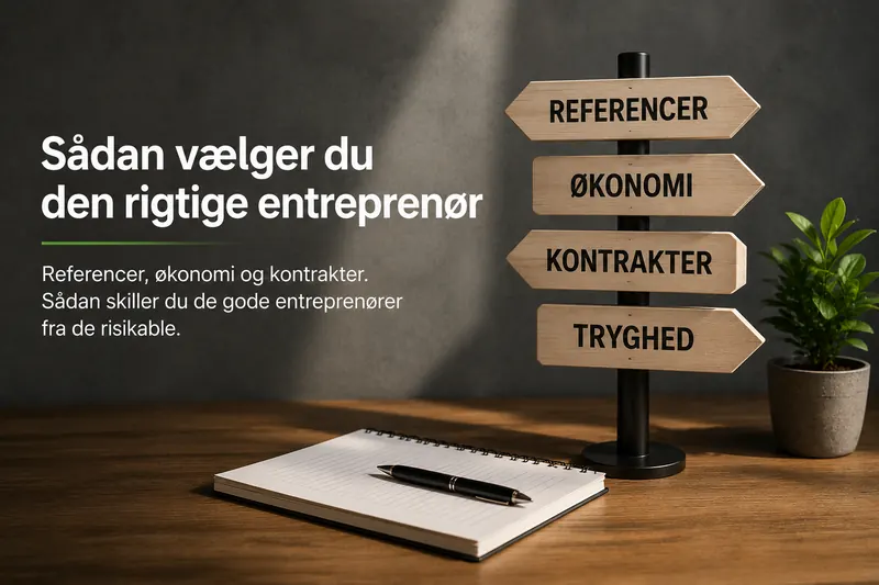 Bygherre og entreprenør gennemgår kontrakt og tilbudsmateriale